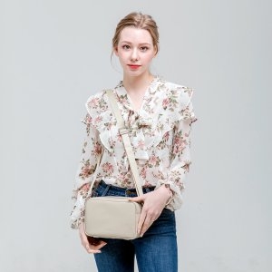 미토도 WLZ 여행용 도난방지 방검가방 투지퍼 가죽 스퀘어 크로스백