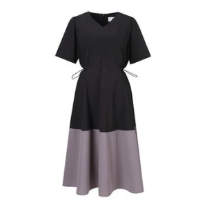 베스띠벨리 배색 스트링 플레어 원피스 BGO2514CHR 차콜 66