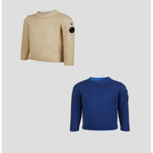 CP컴퍼니 CP COMPANY U16 패치 크루넥 코튼 니트 12CKKN049A 4-6A