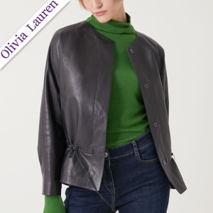 올리비아로렌 라운드스트링가죽자켓 VOBJN3F7451