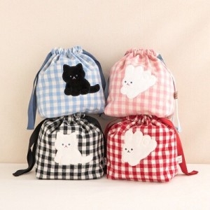 라이브워크 피요 체크 파우치 4종