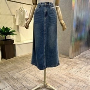 Ab.f.z 라인 배색 워싱 데님 스커트 AOX3QS31I