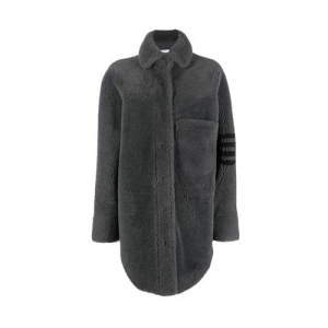 톰브라운 THOM BROWNE 여성 4바 스트라이프 시어링 퍼 코트 다크그레이 FDSD74C 02821