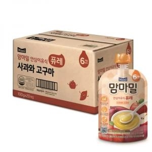 매일유업 맘마밀 안심이유식 퓨레 사과와 고구마 100g
