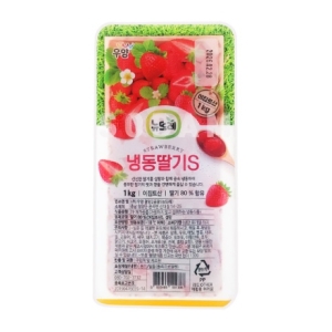 뉴뜨레 이집트산 냉동딸기S 4kg 1kg X4팩 슬라이스 가당딸기