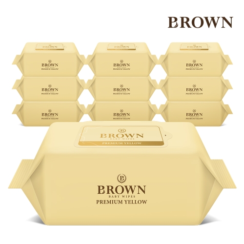 브라운 프리미엄 옐로우 물티슈 리필형 72매