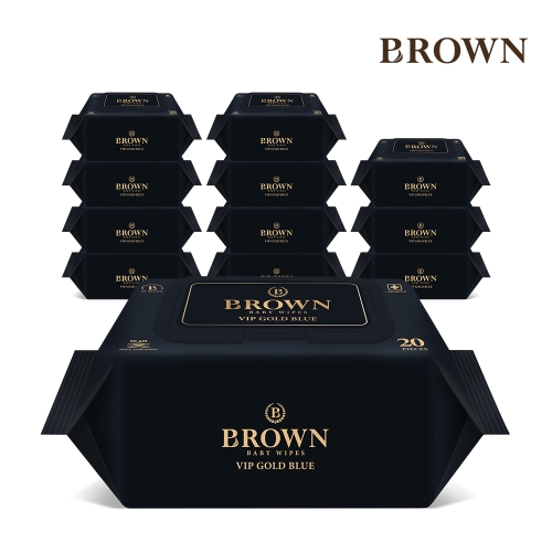 브라운 VIP 골드 블루 물티슈 캡형 20매