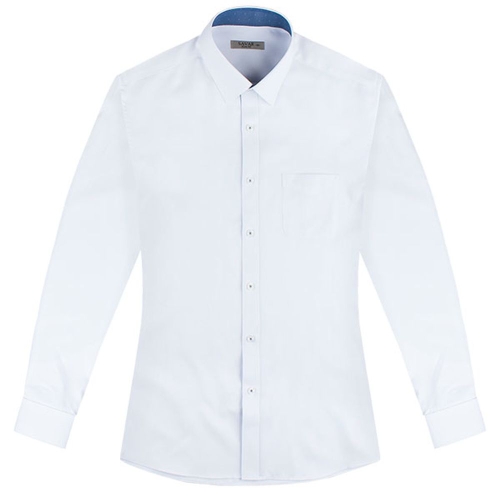 위widju_슬림 블루 배색 화이트 패턴 긴팔셔츠 SV7129 솔리드 차이나 남자 남성 나카라-fruittts -fruit..