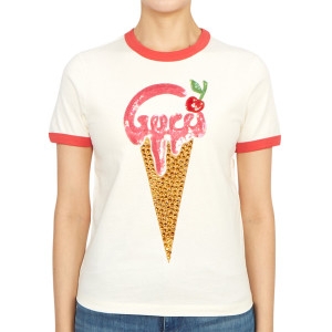 구찌 코스모고니 아이스크림 723566 XJE7M 9260 여자 크루넥 반팔티셔츠