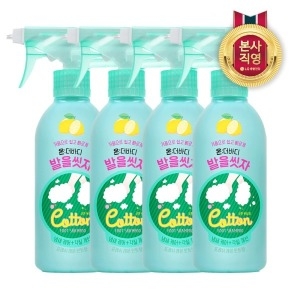 LG생활건강 온더바디 코튼풋 발을씻자 풋샴푸 레몬 385ml x 4개