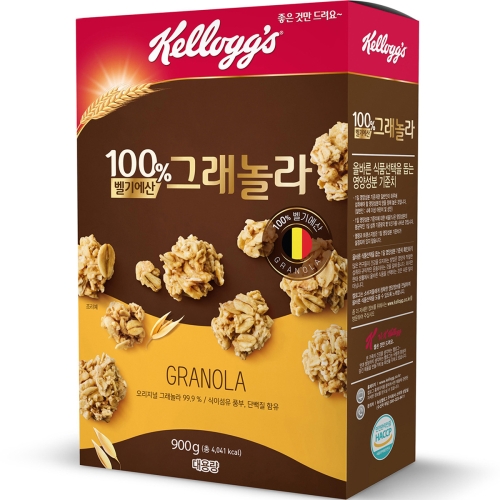 켈로그  100% 벨기에산 그래놀라 시리얼 900g 1개