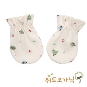 위드오가닉 신생아 손싸개_동물얼굴