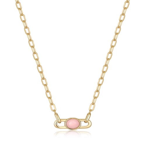 아니아하이에  로즈 쿼츠 925 실버 링크 목걸이N045-05G-RQ