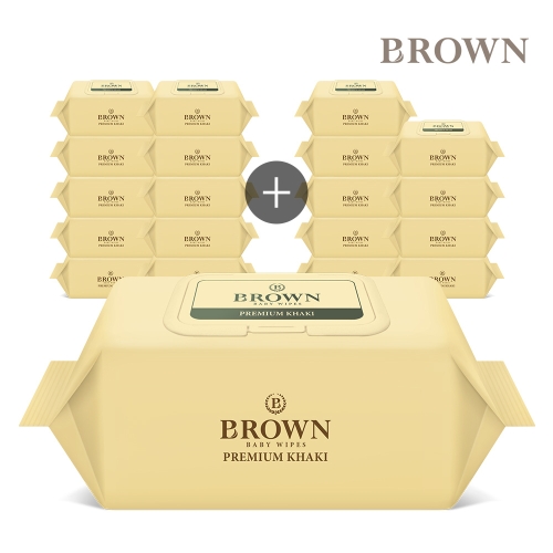 브라운 프리미엄 카키 물티슈 캡형 70매