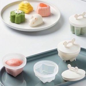 코멧 홈 베이킹 쿠킹 찜기 몰드 모형 4세트 오일브러쉬 아이 이유식 간식 계란찜 젤리 푸팅 틀