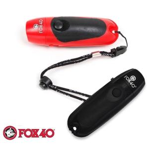 웨이브웨어  폭스 40 -전자 휘슬 블랙/레드 Electronic whistle-3tone KF-8616/휘슬/호각/호루라기/경기용품