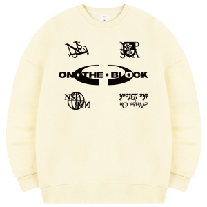 네스파 온더블럭 오버핏 여성 맨투맨 티셔츠 커플 루즈핏 긴팔 SMS_0072 6Color