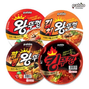 팔도 컵라면 4종 왕뚜껑 5개 + 김치왕뚜껑 5개 + 짬뽕왕뚜껑 5개 + 킹뚜껑 3개