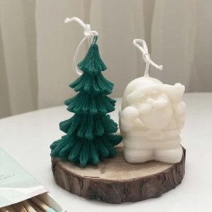 커밍캔들 크리스마스 트리 + 산타 + 우드코스터 세트상품