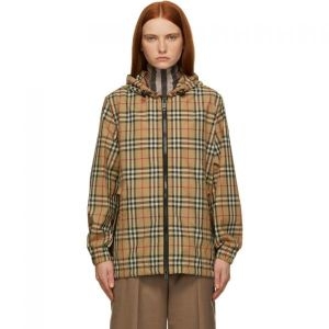 버버리 여성 베이지 에버튼 체크 레인 재킷 자켓 212376F063008