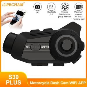 비모토  vimoto qlahxh5.1 블루투스 오토바이 헬멧 카메라 무선 헤드셋, 2K DVR 인터콤, 6 라이더 방수, 범