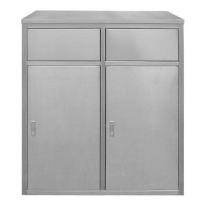 스텐레스  2칸 푸쉬형 75리터 쓰레기통 푸쉬형 75리터 분리수거함 H5-29