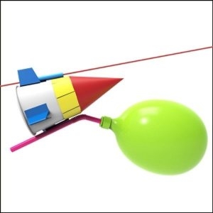 줄타는 종이컵 풍선로켓  1인용