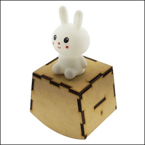 h70 DIY 흔들흔들 오르골 뮤직박스 흰 토끼 만들기