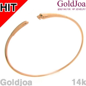 메디쉬재팬 럭셔리 핑크골드 표범 뱅글 14k팔찌 ju-c276-1b