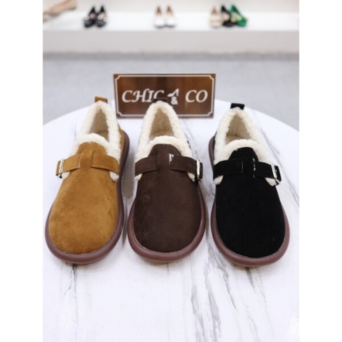 리브 벨티드 스웨이드 퍼 3cm 로퍼 CNC22S1804