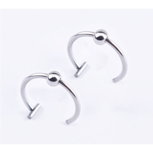 월간  써지컬스틸 립커프 페이크 가짜 일술 피어싱 2개 묶음 2개 세트