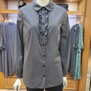 앤디스클라인 A2NAB406A 고방체크 프릴 단작블라우스