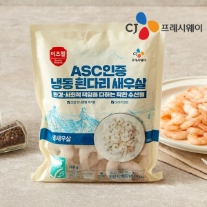 CJ프레시웨이 이츠웰 ASC인증 냉동 흰다리 생새우살 71-90 중 200gx3팩
