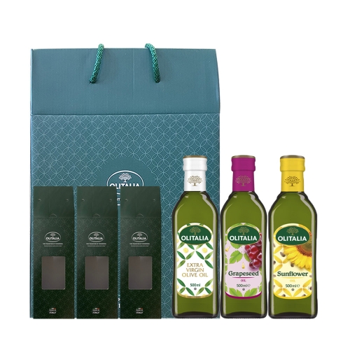 올리타리아 올리브유 500ml x 1병 + 포도씨유 500ml x 1병 + 해바라기씨유 500ml x 1병 세트