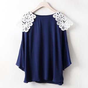아이우먼 빙글 레이스 블라우스 CM1824M804S 빅사이즈 사이즈에서 자유로운 그녀~