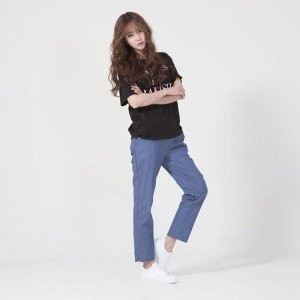 여자 데일리 이지웨어 외출 캐주얼 밴딩 세미 마바지 W7FAA0B