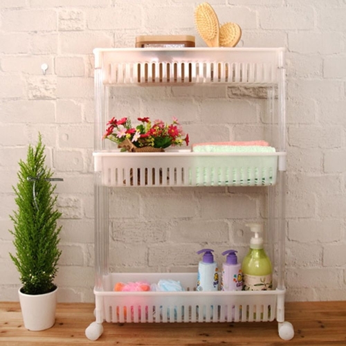 이우 이동식 슬립 욕실선반 3단