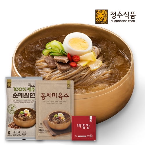 청수식품  제주순메밀면 150gx15개+동치미육수 300gx11개+비빔장50gx4개