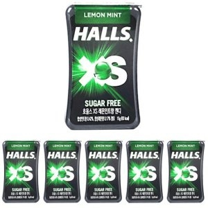 호올스  HALLS XS 멘톨 사탕 졸음방지 미니 캔디 레몬민트 6개