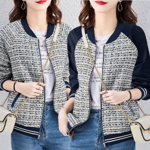 더세븐스레터 여성 봄가을 EURO 메이다 트위드 골드 스티치 스타디움 점퍼 2칼라 /1 따뜻한 점퍼