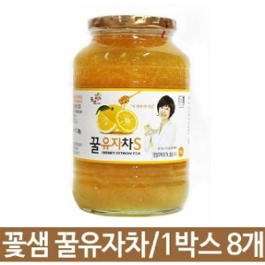 냠냠 꿀유자차 1킬로 유리병 유자차 잼대용 1박스8개