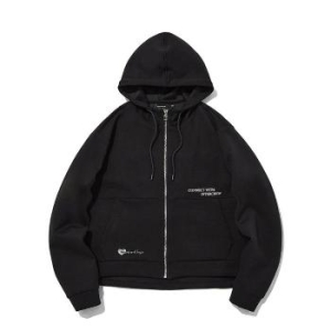 인터크루 동백01 시보리 장식 크롭 후드 집업 블랙 ITX3DH52ABK S10784333