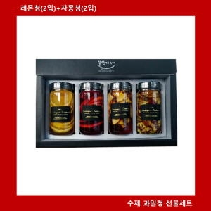 겨울향기  원당만 과일청 선물세트 레몬청 300ml 2입 x 애플시나몬청 100퍼센트