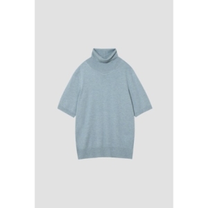 유닛 울 혼방 터틀넥 반팔 니트 풀오버 UFI3-KTN342N