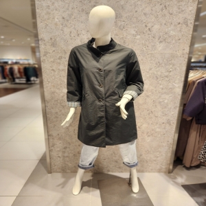 트리아나 소고 여성 체크배색 면 혼방 트렌 트TI3YA03