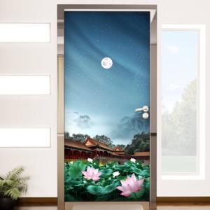 꾸밈  달빛속연꽃_현관문시트지