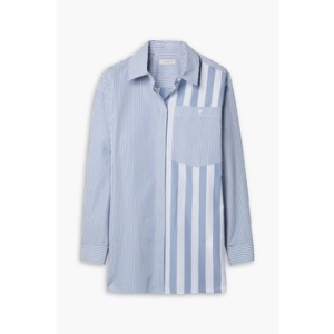 라파예트 148 여성 Scout patchwork-effect striped cotton-poplin shirt 티셔츠 MBDP3V..