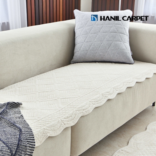 한일카페트  모던퀼팅 극세사 워싱 소파패드 4인용 65x230
