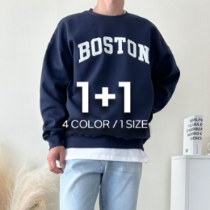 보스 1+1 어깨넓어보이는옷 턴맨투맨 오버핏맨투맨 NSMTM125