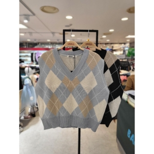 유솔 주니어 동아쇼핑점 가을 신상 상품 여아 아가일조끼 ULVW239Z1 블랙 FREE